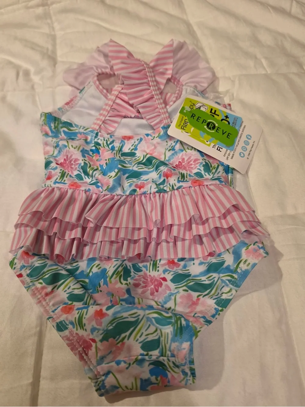 Flap Happy Pink Floral Ruffle One-Piece Swimsuit
